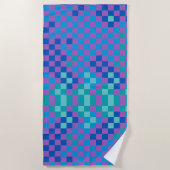 Retro Snake Checker Geruite Patroon Strandlaken (Voorkant)