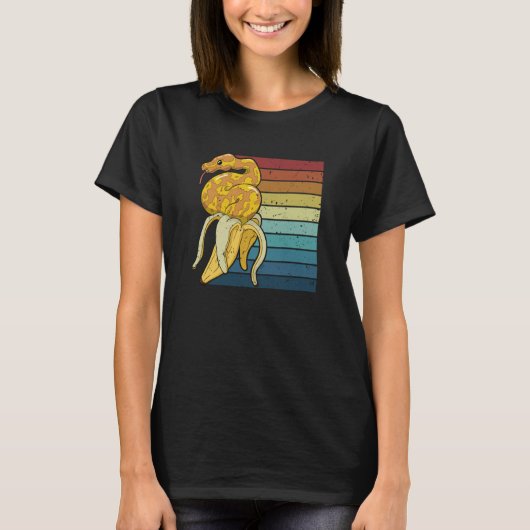 Retro Snake Pythonidae Snake Owner Banana Ball Pyt T-shirt (Voorkant)
