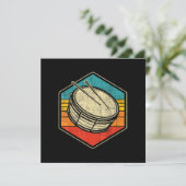 Retro  Snare Drum - Marching Band Drumline Bedankkaart (Staand voorkant)