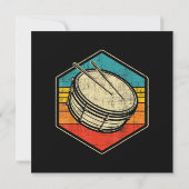 Retro  Snare Drum - Marching Band Drumline Bedankkaart (Achterkant)