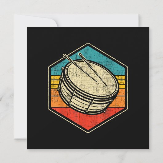 Retro  Snare Drum - Marching Band Drumline Bedankkaart (Voorkant)