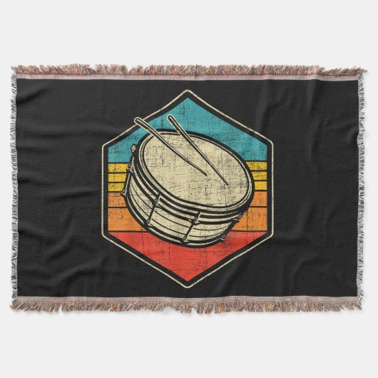 Retro Snare Drum - Marching Band Drumline Deken (Voorkant)