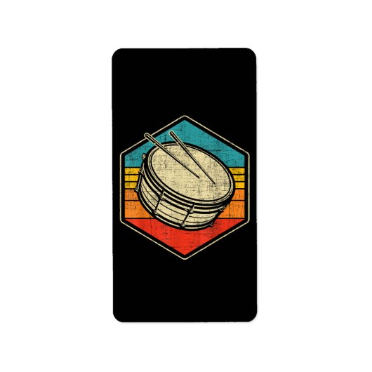 Retro  Snare Drum - Marching Band Drumline Etiket (Voorkant)