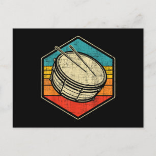Retro  Snare Drum - Marching Band Drumline Feestdagenkaart
