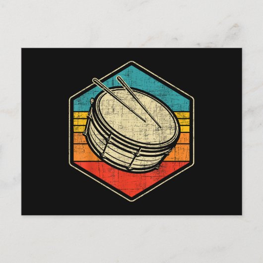 Retro Snare Drum - Marching Band Drumline Feestdagenkaart (Voorkant)