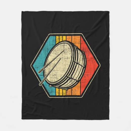 Retro Snare Drum - Marching Band Drumline Fleece Deken (Voorkant)