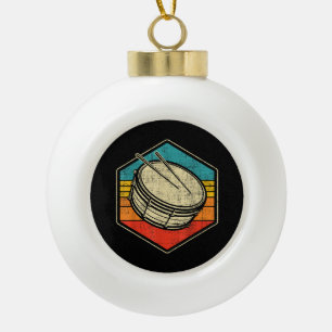 Retro  Snare Drum - Marching Band Drumline Keramische Bal Ornament