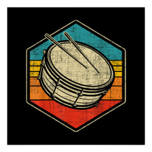 Retro Snare Drum - Marching Band Drumline Perfect Poster