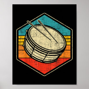 Retro  Snare Drum - Marching Band Drumline Poster