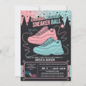 Retro Sneaker Ball Uitnodiging 90s Gender Reveal (Voorkant)