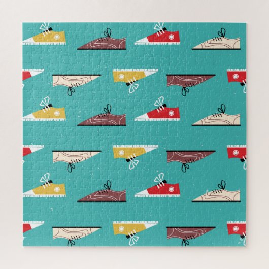 Retro sneakers:  naadloos patroon. legpuzzel (Verticaal)