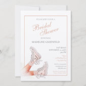 Retro Sneakers Peach Wedding Bridal Shower Kaart (Voorkant)