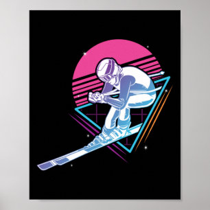 Retro  sneeuw van 80 jaar Ski Poster