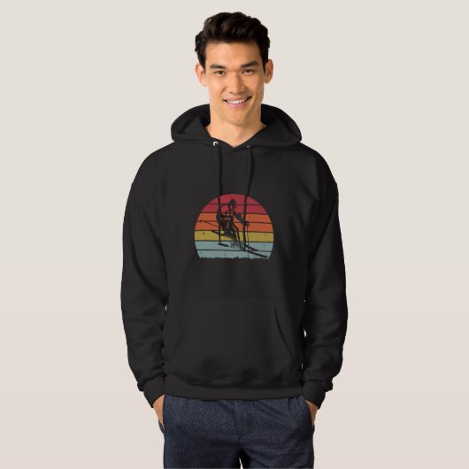 Retro  sneeuw van 80 jaar Ski Sunset Hoodie (Voorkant volledig)