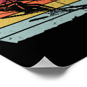 Retro  sneeuw van 80 jaar Ski Sunset Poster (Hoek)