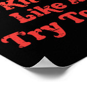 Retro  sneeuw van 80s Ski als een meisje probeert Poster (Hoek)