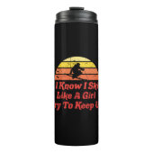 Retro  sneeuw van 80s Ski als een meisje probeert Thermosbeker (Voorkant)