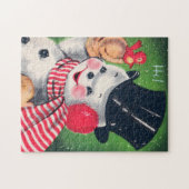 Retro sneeuwbankkaarten legpuzzel (Horizontaal)