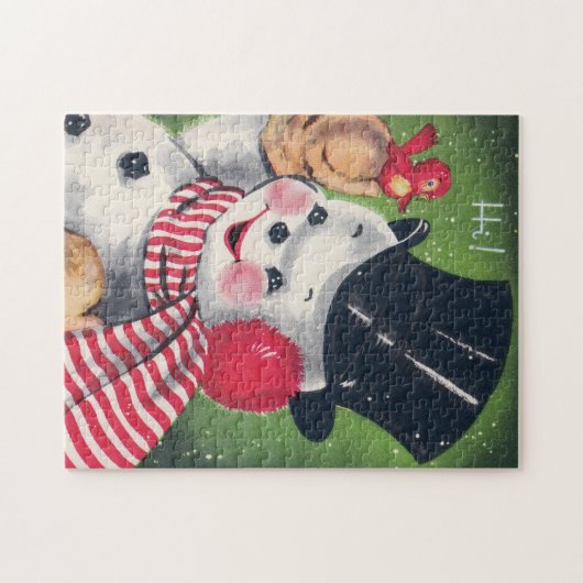 Retro  sneeuwbankkaarten legpuzzel (Horizontaal)