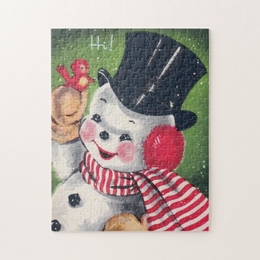 Retro sneeuwbankkaarten legpuzzel (Verticaal)