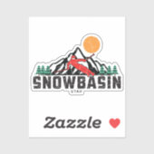 Retro Sneeuwbassin Ski Sticker (Vel)