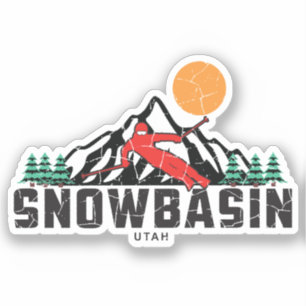 Retro Sneeuwbassin Ski Sticker
