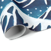 Retro Sneeuwblauwe bergen Cadeaupapier (Rol Hoek)