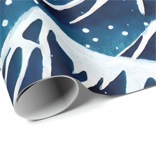 Retro Sneeuwblauwe bergen Cadeaupapier (Rol Hoek)