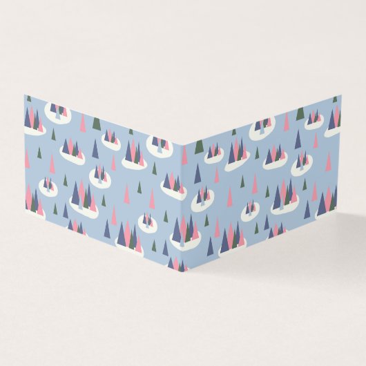 Retro Sneeuwboom Geschenkbijlage Kaart (Buitenkant)