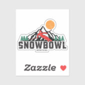 Retro Sneeuwbowl Ski Sticker (Vel)