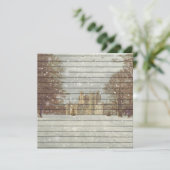 Retro | sneeuwkasteel feestdagenkaart (Staand voorkant)