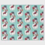 Retro sneeuwman inpakpapier (Vlak)
