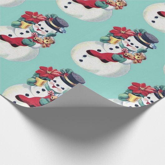 Retro sneeuwman inpakpapier (Hoek)