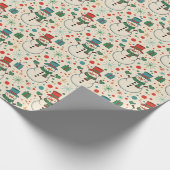 Retro Sneeuwman Pret Cadeaupapier (Hoek)