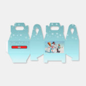 Retro sneeuwman, Schattigee hond, rode kardinaal e Bedankdoosjes (Uitgevouwen)