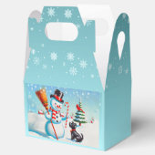 Retro sneeuwman, Schattigee hond, rode kardinaal e Bedankdoosjes (Geopend)