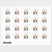 Retro Sneeuwman Vakantie Stickers (Vel)