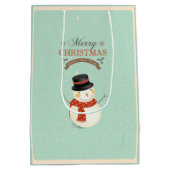 Retro Sneeuwman- Vrolijk Kerstfeest Medium Cadeauzakje (Achterkant)