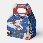 Retro Sneeuwmannen, 6 Pt ster en Chanoeka Groeten Bedankdoosjes (Achterkant)