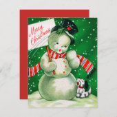 Retro sneeuwpop kaart toevoegen (Voorkant / Achterkant)