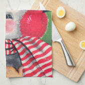 Retro  sneeuwpop Keukenhanddoek (Quarter Fold)