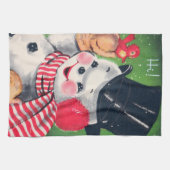 Retro  sneeuwpop Keukenhanddoek (Horizontaal)