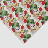 retro  sneeuwpopje kerstvakantieweefsel tissuepapier (Detail)