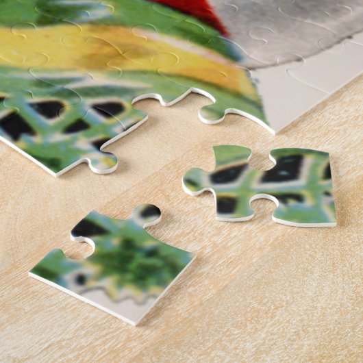 Retro  sneeuwpoppenkast voor kerstmis legpuzzel (Zijkant)