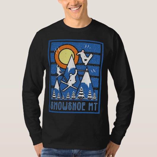 Retro Sneeuwschoen Bergski T-shirt (Voorkant)