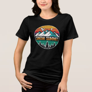 Retro Sneeuwtop Snowboard of Ski Tri-Blend Shirt