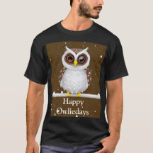 Retro Sneeuwuil Kerst T-Shirt