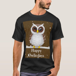 Retro Sneeuwuil Kerst T-Shirt