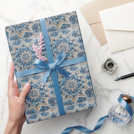 Retro sneeuwvlok Kaleidoscoop Quilt Cadeaupapier (Geschenken)