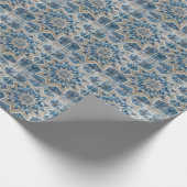 Retro sneeuwvlok Kaleidoscoop Quilt Cadeaupapier (Hoek)